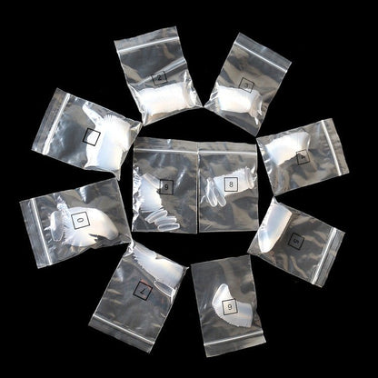 500 transparent natural fake nails 50% OFF