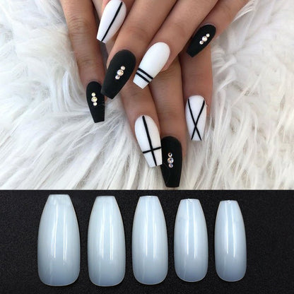 500 transparent natural fake nails 50% OFF