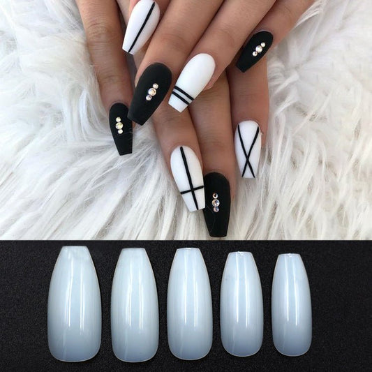 500 transparent natural fake nails 50% OFF