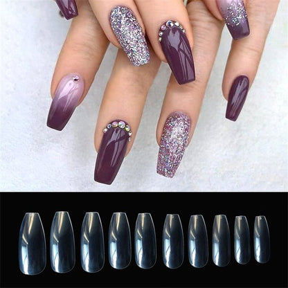 500 transparent natural fake nails 50% OFF