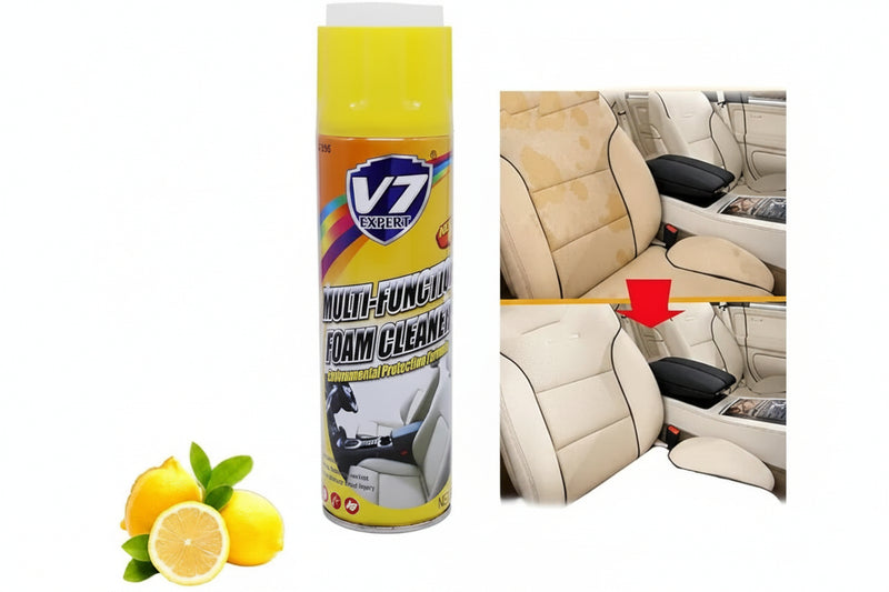 V7 Car Seat & Sofa Foam Cleaner 600ml | Multi-Surface Stain Remover Spray